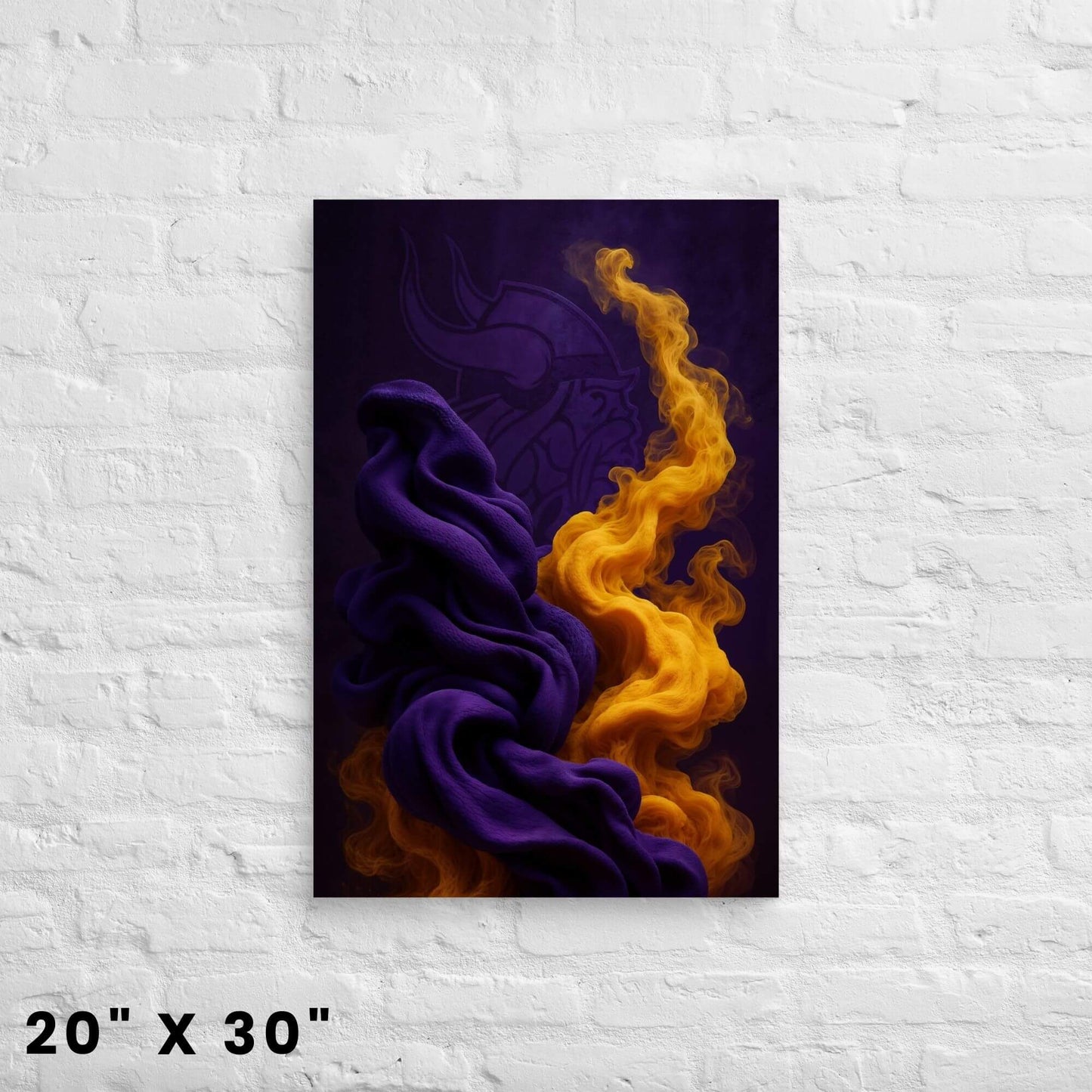 Viking Abstract Canvas Wall Art – Purple & Gold Bold Sports Decor