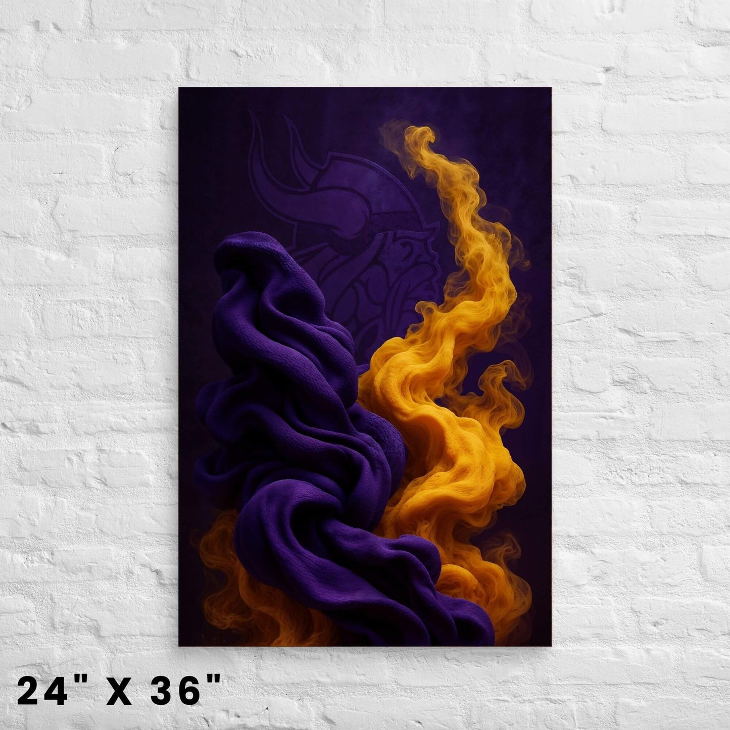 Viking Abstract Canvas Wall Art – Purple & Gold Bold Sports Decor
