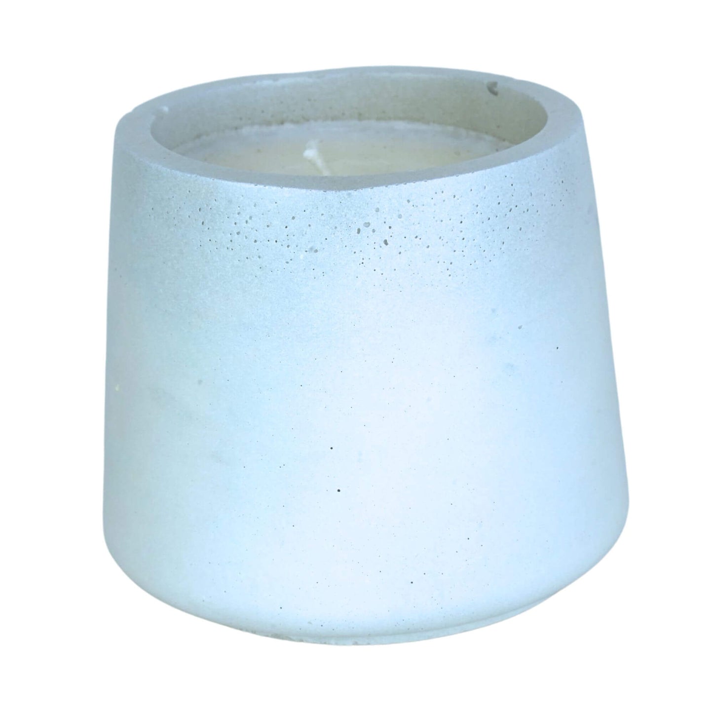 Light wash finish Sea Stone Concrete Candle by Grit Collective, a 6oz hand-poured coconut-soy wax candle in a unique, stone-like artisan vessel.